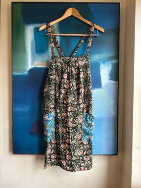 Natural Life Dakota Tie-Back Floral Mini Dress with Contrast Pockets